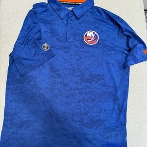 adidas Blue Polo Shirt with Collar and Textured Fabric
